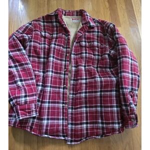 Wrangler Fleece/Sherpa Lined Men's Flannel Shirt/Jacket Medium Plaid